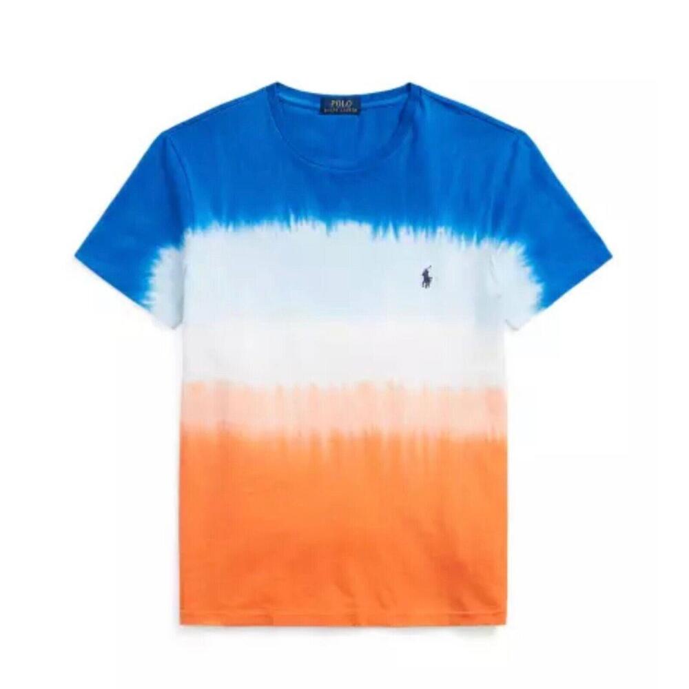 Polo Ralph Lauren Royal White Orange Gradient Tie Dye TOP TEE T-SHIRT  SMALL